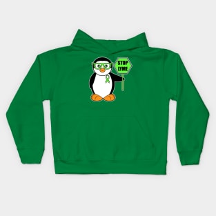 Stop Lyme! Awareness Cartoon Penguin Kids Hoodie